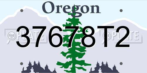37678T2 Oregon License Plate