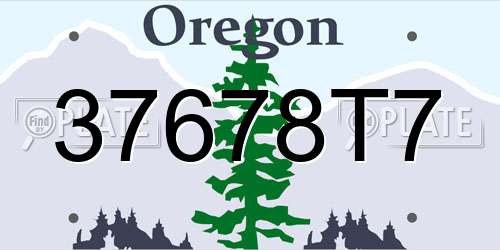37678T7 Oregon License Plate