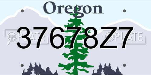 37678Z7 Oregon License Plate