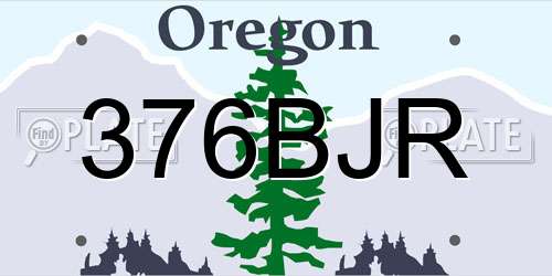 376BJR Oregon License Plate
