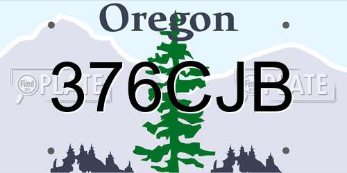 376CJB Oregon License Plate