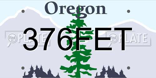 376FET Oregon License Plate