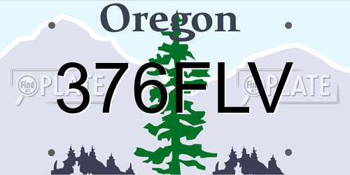 376FLV Oregon License Plate
