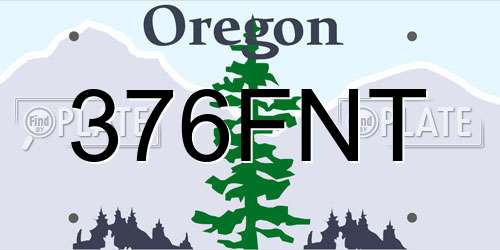 376FNT Oregon License Plate