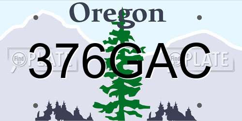 376GAC Oregon License Plate