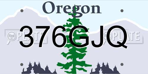 376GJQ Oregon License Plate
