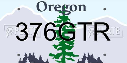 376GTR Oregon License Plate