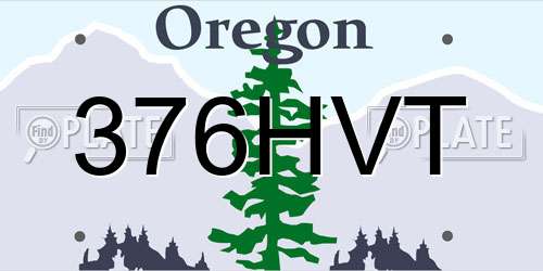 376HVT Oregon License Plate