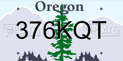 376KQT Oregon License Plate