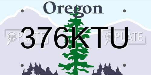 376KTU Oregon License Plate