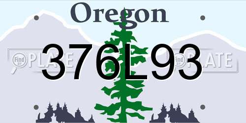 376L93 Oregon License Plate