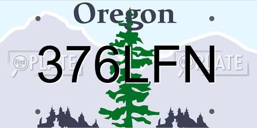 376LFN Oregon License Plate