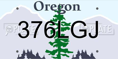 376LGJ Oregon License Plate