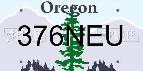 376NEU Oregon License Plate