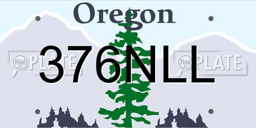 376NLL Oregon License Plate