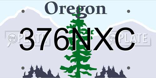 376NXC Oregon License Plate