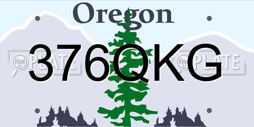 376QKG Oregon License Plate