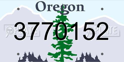 3770152 Oregon License Plate