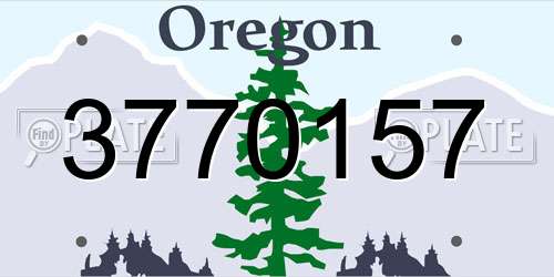3770157 Oregon License Plate