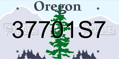 37701S7 Oregon License Plate