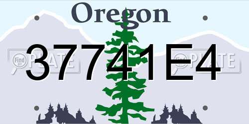 37741E4 Oregon License Plate