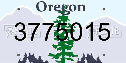 3775015 Oregon License Plate