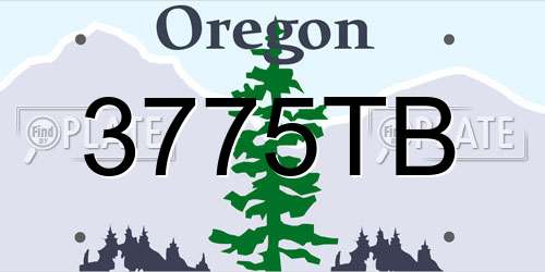 3775TB Oregon License Plate