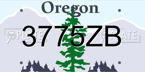 3775ZB Oregon License Plate
