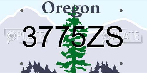 3775ZS Oregon License Plate