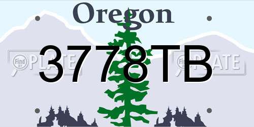 3778TB Oregon License Plate