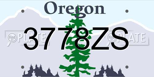 3778ZS Oregon License Plate