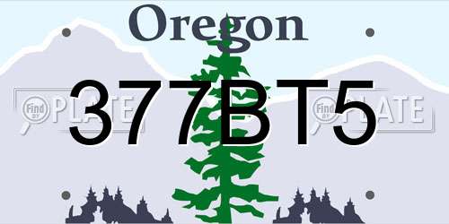 377BT5 Oregon License Plate