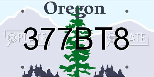 377BT8 Oregon License Plate