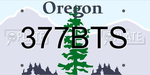 377BTS Oregon License Plate