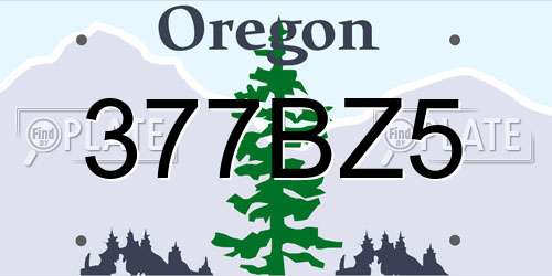 377BZ5 Oregon License Plate
