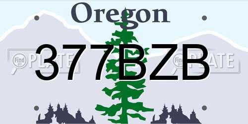 377BZB Oregon License Plate