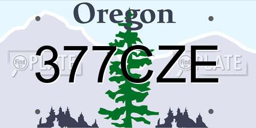 377CZE Oregon License Plate