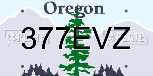 377EVZ Oregon License Plate