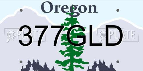 377GLD Oregon License Plate