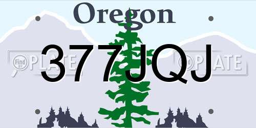 377JQJ Oregon License Plate
