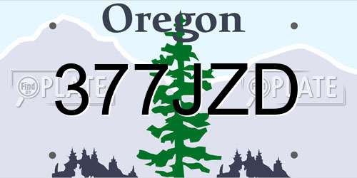 377JZD Oregon License Plate