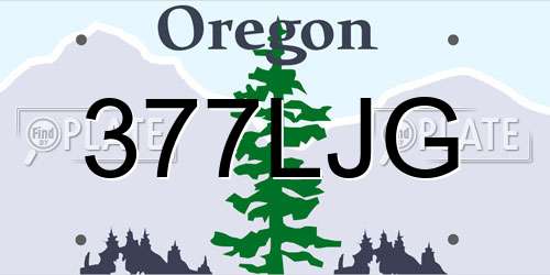 377LJG Oregon License Plate