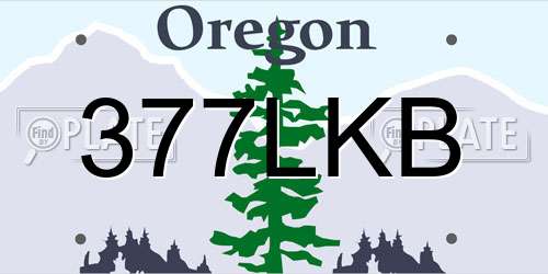 377LKB Oregon License Plate