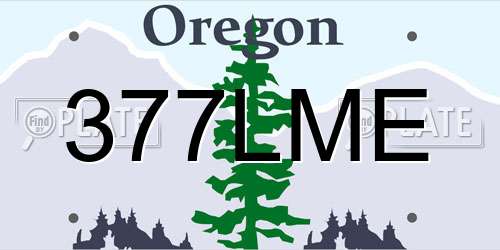 377LME Oregon License Plate