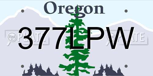 377LPW Oregon License Plate