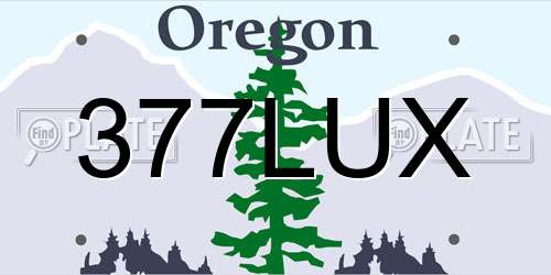 377LUX Oregon License Plate