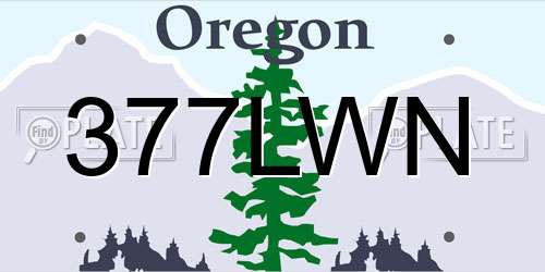 377LWN Oregon License Plate