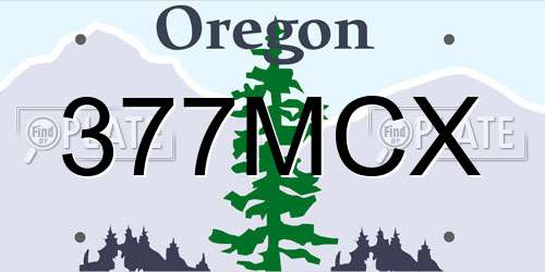 377MCX Oregon License Plate