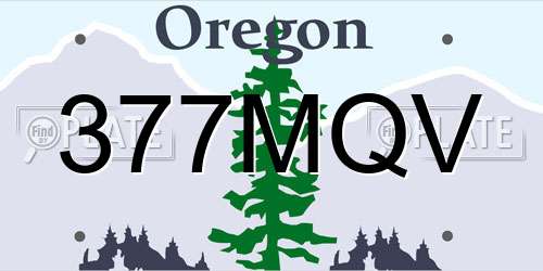 377MQV Oregon License Plate