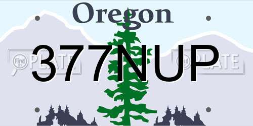 377NUP Oregon License Plate